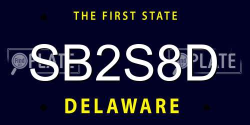 SB2S8D Delaware License Plate