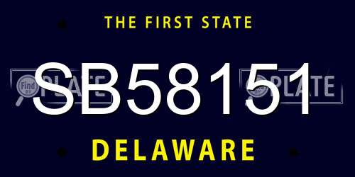 SB58151 Delaware License Plate