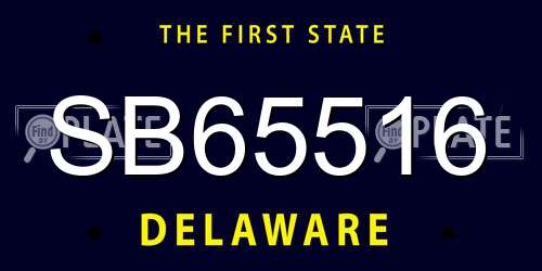 SB65516 Delaware License Plate