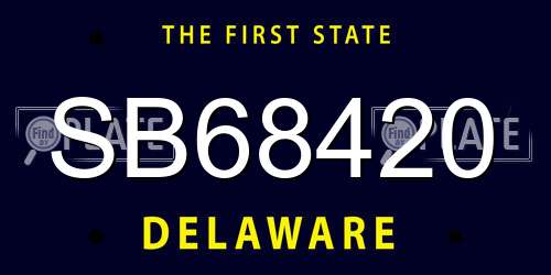 SB68420 Delaware License Plate