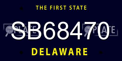 SB68470 Delaware License Plate