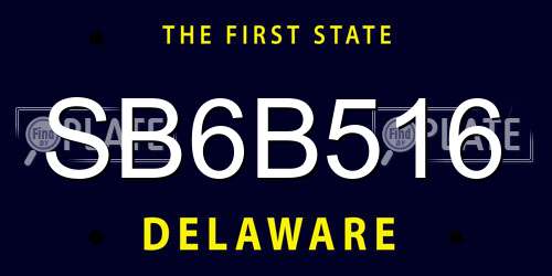 SB6B516 Delaware License Plate