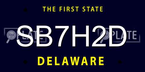 SB7H2D Delaware License Plate