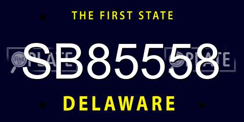 SB85558 Delaware License Plate