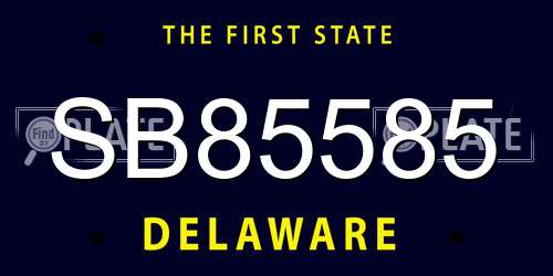 SB85585 Delaware License Plate