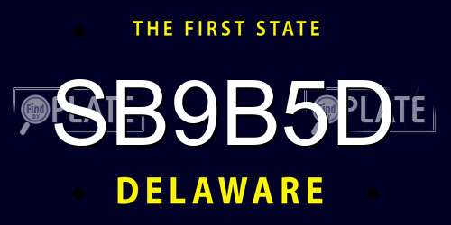 SB9B5D Delaware License Plate