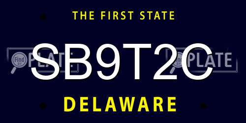 SB9T2C Delaware License Plate