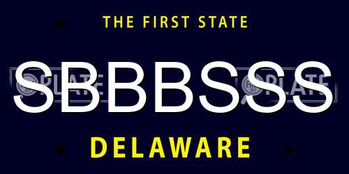 SBBBSSS Delaware License Plate