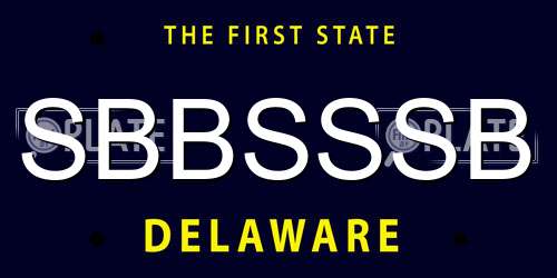 SBBSSSB Delaware License Plate