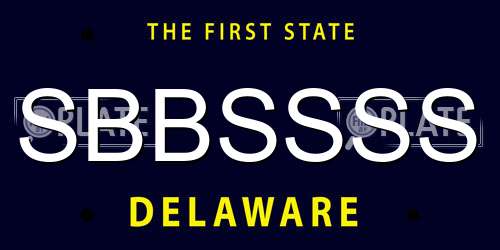 SBBSSSS Delaware License Plate