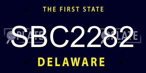 SBC2282 Delaware License Plate