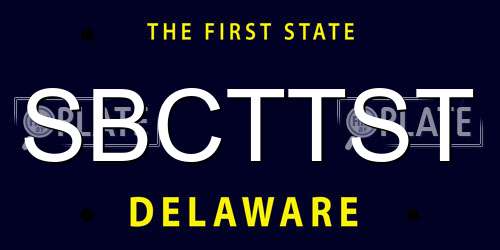 SBCTTST Delaware License Plate