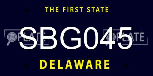 SBG045 Delaware License Plate