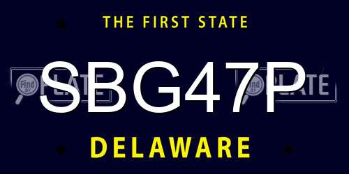 SBG47P Delaware License Plate