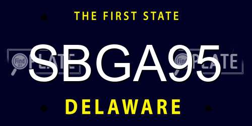 SBGA95 Delaware License Plate