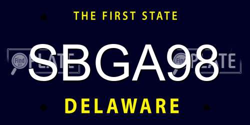 SBGA98 Delaware License Plate