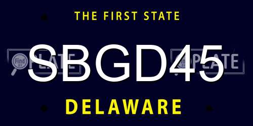 SBGD45 Delaware License Plate