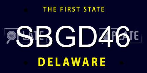 SBGD46 Delaware License Plate