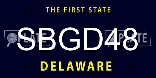 SBGD48 Delaware License Plate