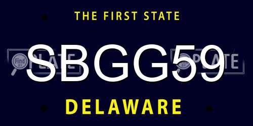 SBGG59 Delaware License Plate
