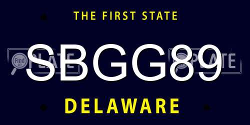 SBGG89 Delaware License Plate