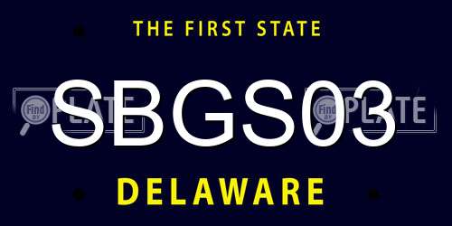 SBGS03 Delaware License Plate