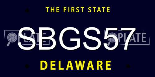SBGS57 Delaware License Plate