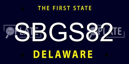 SBGS82 Delaware License Plate