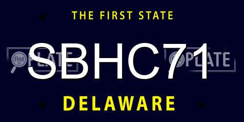 SBHC71 Delaware License Plate
