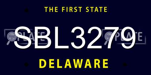 SBL3279 Delaware License Plate