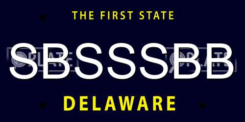 SBSSSBB Delaware License Plate