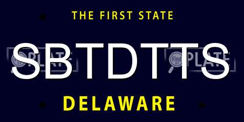 SBTDTTS Delaware License Plate