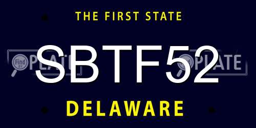SBTF52 Delaware License Plate