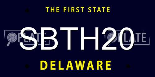 SBTH20 Delaware License Plate