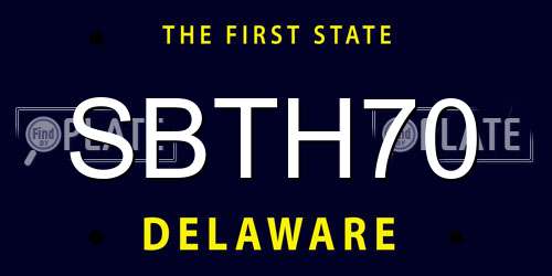 SBTH70 Delaware License Plate