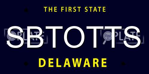 SBTOTTS Delaware License Plate