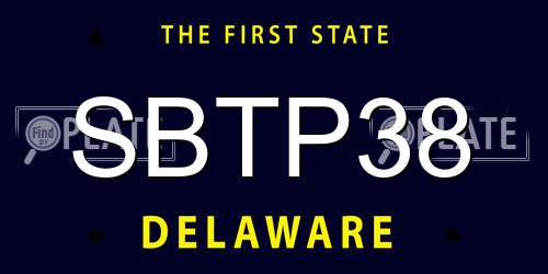 SBTP38 Delaware License Plate