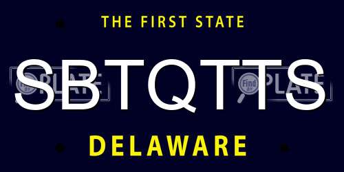 SBTQTTS Delaware License Plate
