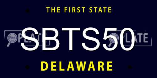 SBTS50 Delaware License Plate