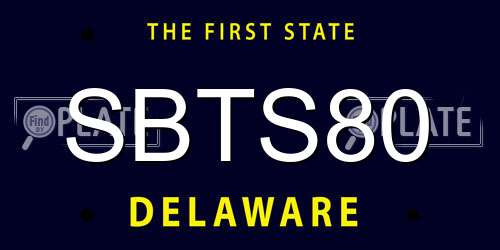 SBTS80 Delaware License Plate