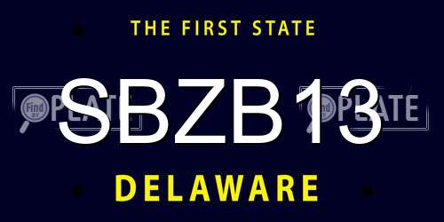 SBZB13 Delaware License Plate