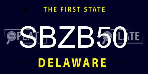 SBZB50 Delaware License Plate