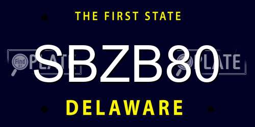SBZB80 Delaware License Plate