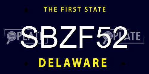 SBZF52 Delaware License Plate
