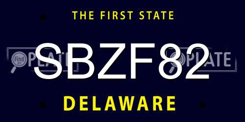 SBZF82 Delaware License Plate