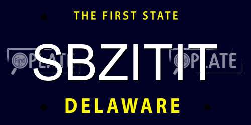 SBZITIT Delaware License Plate