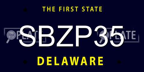 SBZP35 Delaware License Plate