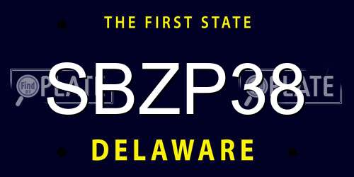 SBZP38 Delaware License Plate