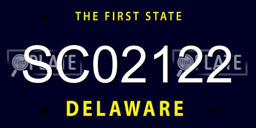 SC02122 Delaware License Plate