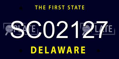 SC02127 Delaware License Plate